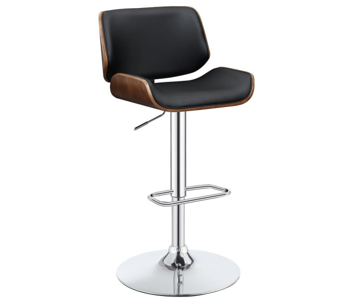 Folsom - Upholstered Adjustable Bar Stool - Black And Chrome
