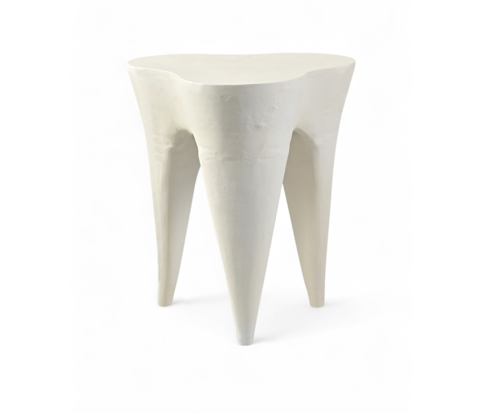 Bourges - Aluminum End Table - Cream - White, 14"