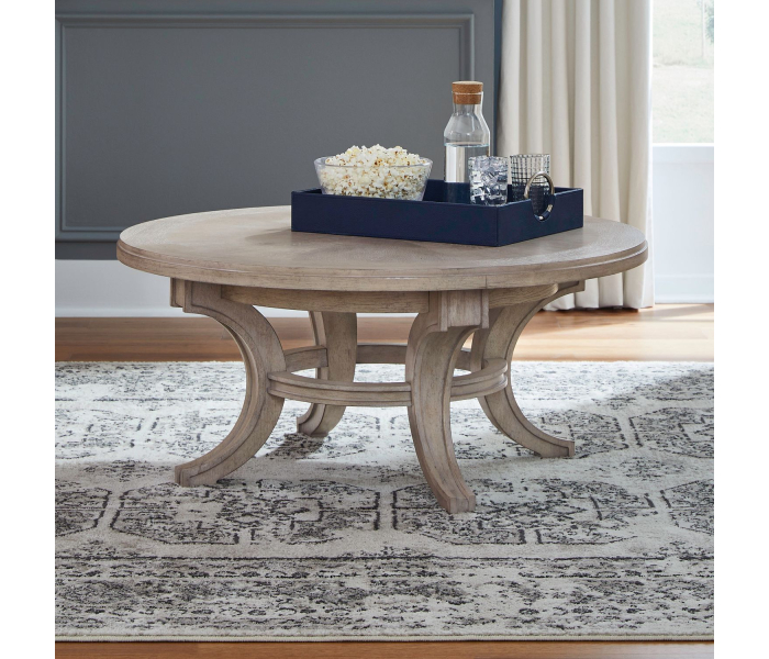 New Haven - Round Cocktail Table - Sanctuary - Beige, 40"