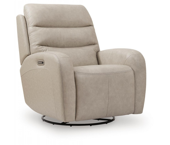 Motion-Max Swivel Glider Power Recliner Stonewash