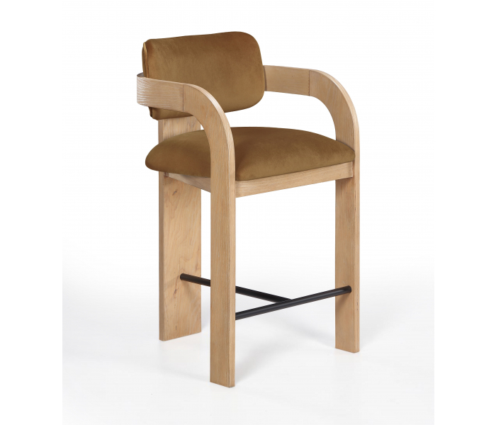 Cedra - Velvet Performance Fabric Upholstered Counter Stool