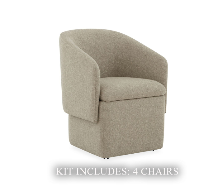 Accent Dining - Accent Dining Chair With Casters (Set of 4) - Sand - Beige