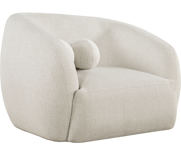 Elowen - Fabric Upholstered Chair - Cream - White