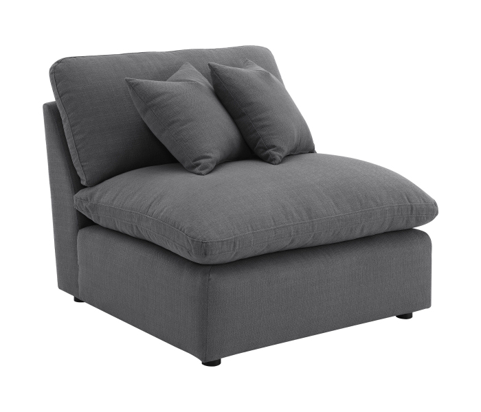 Hobson - Upholstered Armless Chair - Charcoal, 38"
