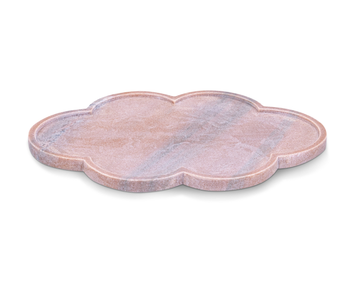 Rimini - Marble Clover Shaped Tray - Pink, 16"