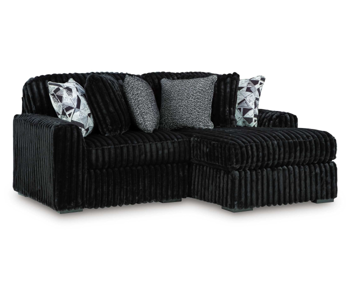 Midnight-Madness 2-Piece Sectional With Raf Corner Chaise Onyx, 86"