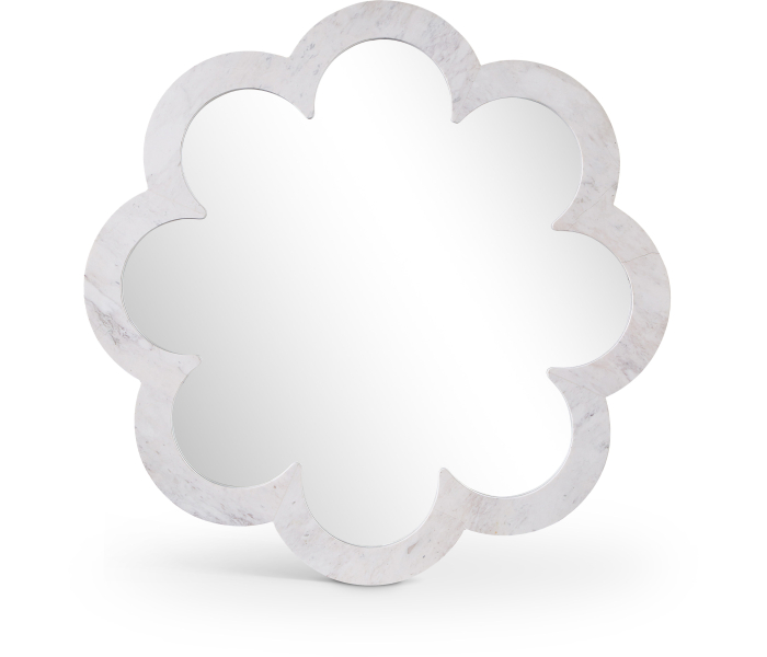 Vicenza - Genuine Marble Frame Mirror - White