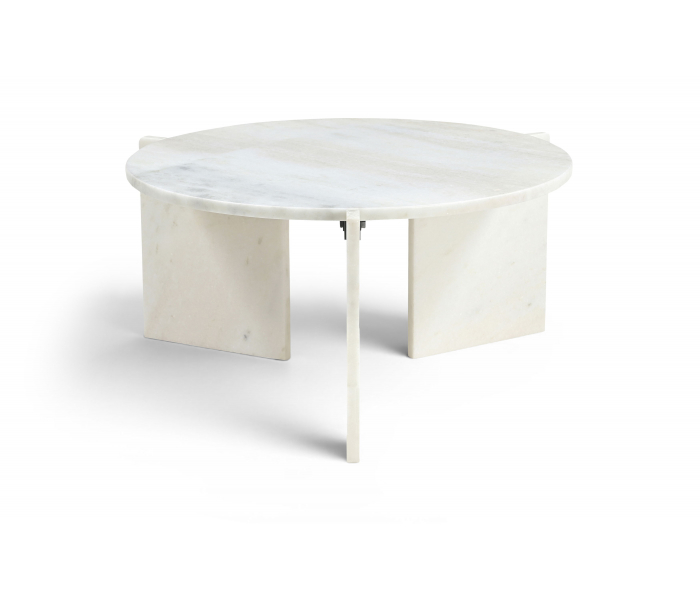 Vernazza - Genuine Marble Coffee Table - White, 32"
