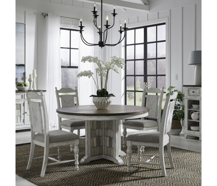River Place - 5 Piece Pedestal Table Set