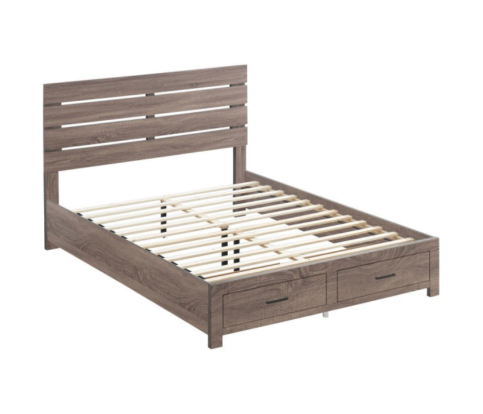 Brantford - Wood Queen Storage Panel Bed - Barrel Oak