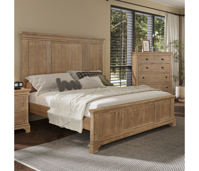 Haven Hills - King Panel Bed - Camel - Light Brown