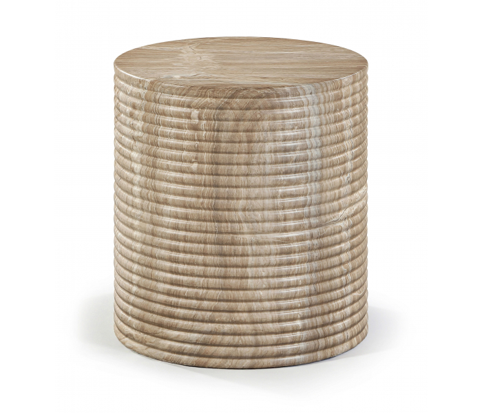 Rapallo - Concrete Indoor/Outdoor End Table - Beige, 16.75"