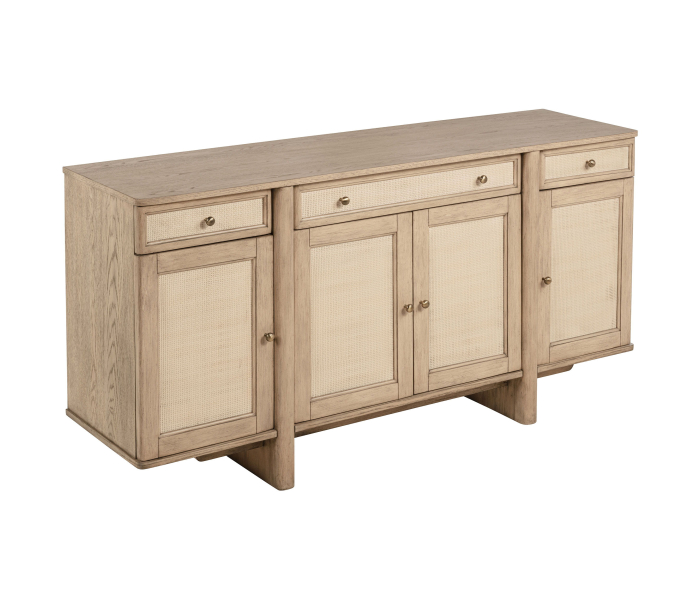 Kailani - 4-Door Cane Sideboard Buffet Cabinet - Beige Oak