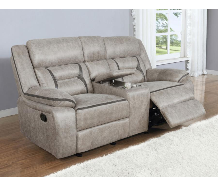 Greer - Upholstered Motion Reclining Loveseat - Taupe