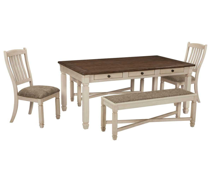 Bolanburg - Beige - 5 Pc. - Dining Room Table, 2 Side Chairs, Bench (2)