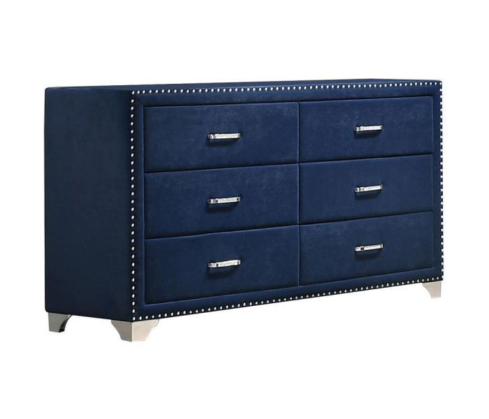 Melody - 6-Drawer Upholstered Dresser - Pacific, 60" Wide