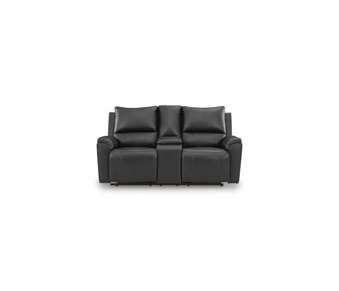 Glossmore - Black - Reclining Loveseat With Console