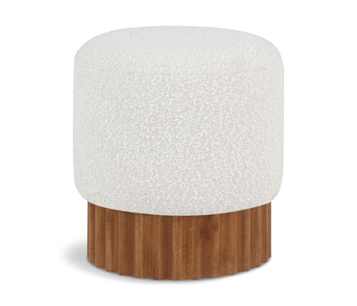 Veranda - Ottoman / Stool With Brown Base - Cream