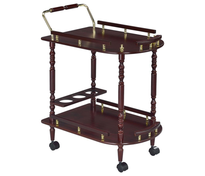 Palmer - 2-Tier Rectangular Wood Bar Cart - Merlot