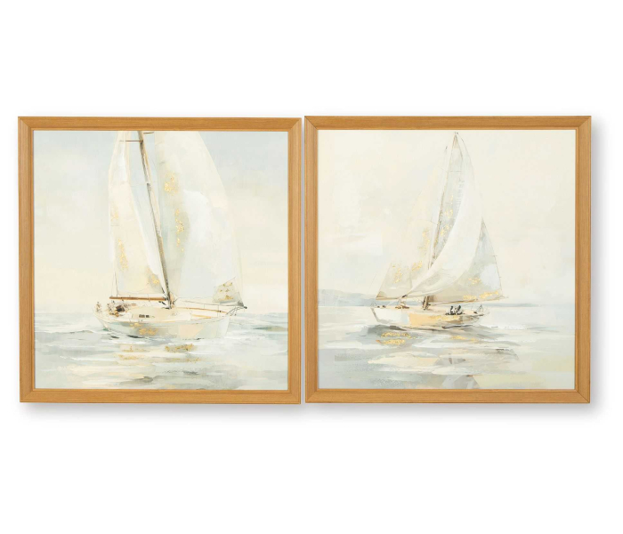 Winbrook - Gray / Tan / Gold Finish - Wall Art Set (Set of 2)