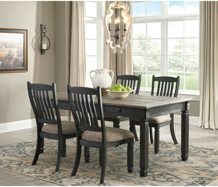 Tyler Creek - Dark Gray - 5 Pc. - Dining Room Table, 4 Side Chairs