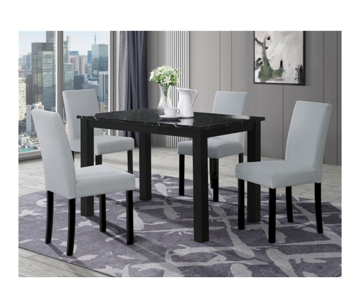 D8032 / D9026 - 2 Piece Dining Room Set (Dining Table And Dining Chair) - Black / Silver - Black