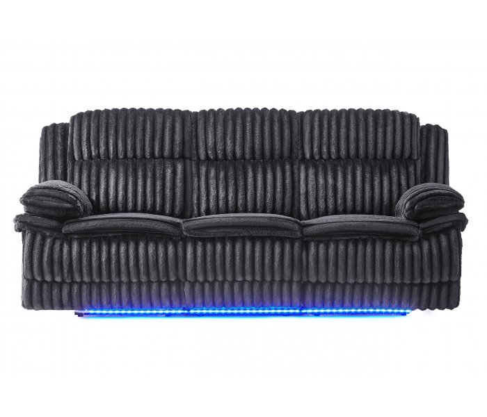 U8686 - Power Reclining Sofa With LED / Hidden Drawer And Drop Down Table - Black, 94.75"