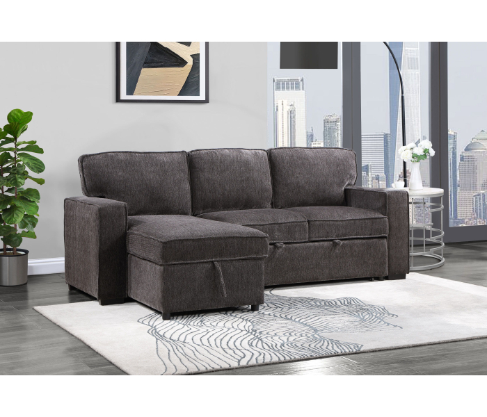 U0203 - Reversible Pull Out Sofa Bed - Dark Gray, 91.7"