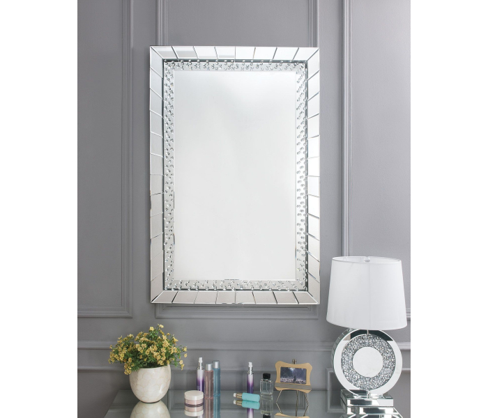 Nysa - Wall Decor - Mirrored & Faux Crystals - Glass - 47"