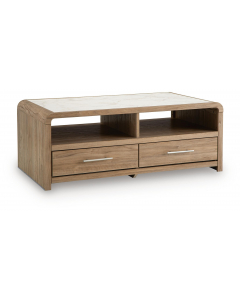 Dovander Rectangular Cocktail Table White / Natural, 50.28"