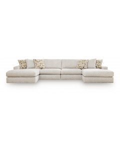 Kestrie 4-Piece Double Chaise Sectional Feathered