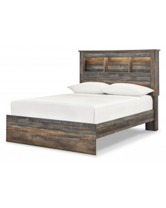 Drystan Panel Bookcase Bed Brown / Beige