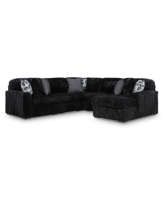 Midnight-Madness 6-Piece Sectional With RAF Corner Chaise Onyx, 122"