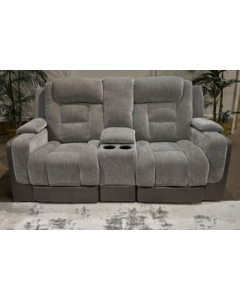 Mixed Motion Power Reclining Loveseat With Console / Adjustable Headrest Shadow