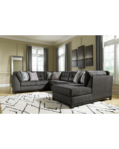 Reidshire Right Arm Facing Corner Chaise 3 Pc Sectional Steel