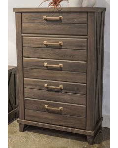 Vonitta Bay Five Drawer Chest Dark Brown, 51.89" Tall