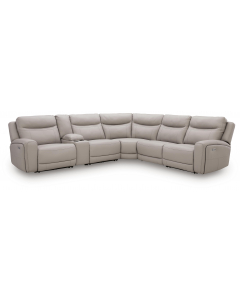 Gravier 6-Piece Power Reclining Sectional With Storage Console Gray
