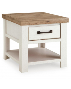 Savonport Rectangular End Table White / Brown, 24.37"