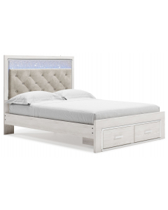 Altyra Queen Panel Bed With Footboard Storage White