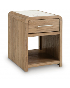 Dovander Rectangular End Table White / Natural, 20.12"
