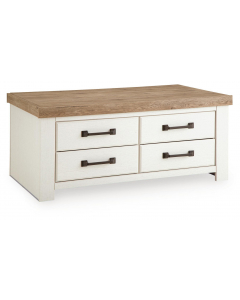 Savonport Rectangular Cocktail Table White / Brown, 46.26"