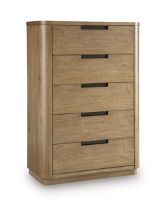 Pamaria Five Drawer Chest Light Brown, 56" Tall