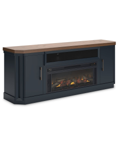 Landocken - Two-tone - 83" TV Stand With Electric Fireplace