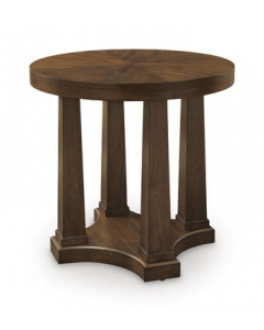 Rustic Plains Round End Table Warm Brown, 26"