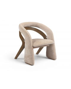 Riven - Fabric Upholstered Dining Chair - Beige / Brown