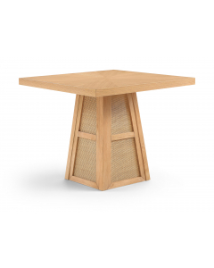 Fenwick - 36.25" Cane Oak Veneer And Solid Wood Dining Table - Natural - Light Brown, 36.25"