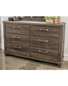 Vonitta Bay Six Drawer Dresser Dark Brown, 60.28" Wide