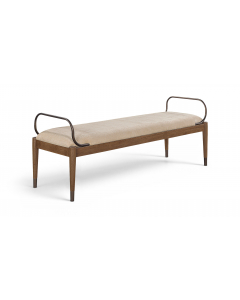 Cambria - Fabric Upholstered Bench - Beige / Brown