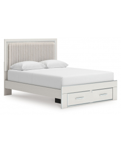 Zuraleus Upholstered Panel Platform Storage Bed White