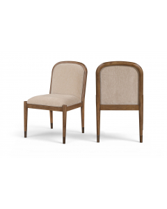 Cambria - Fabric Upholstered Dining Side Chair (Set of 2) - Beige / Brown